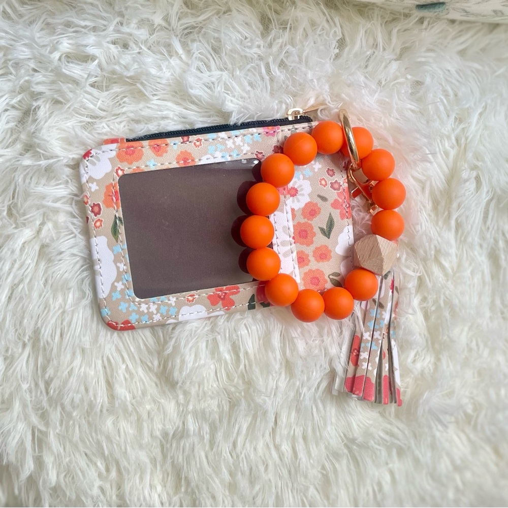 Orange Floral card holder